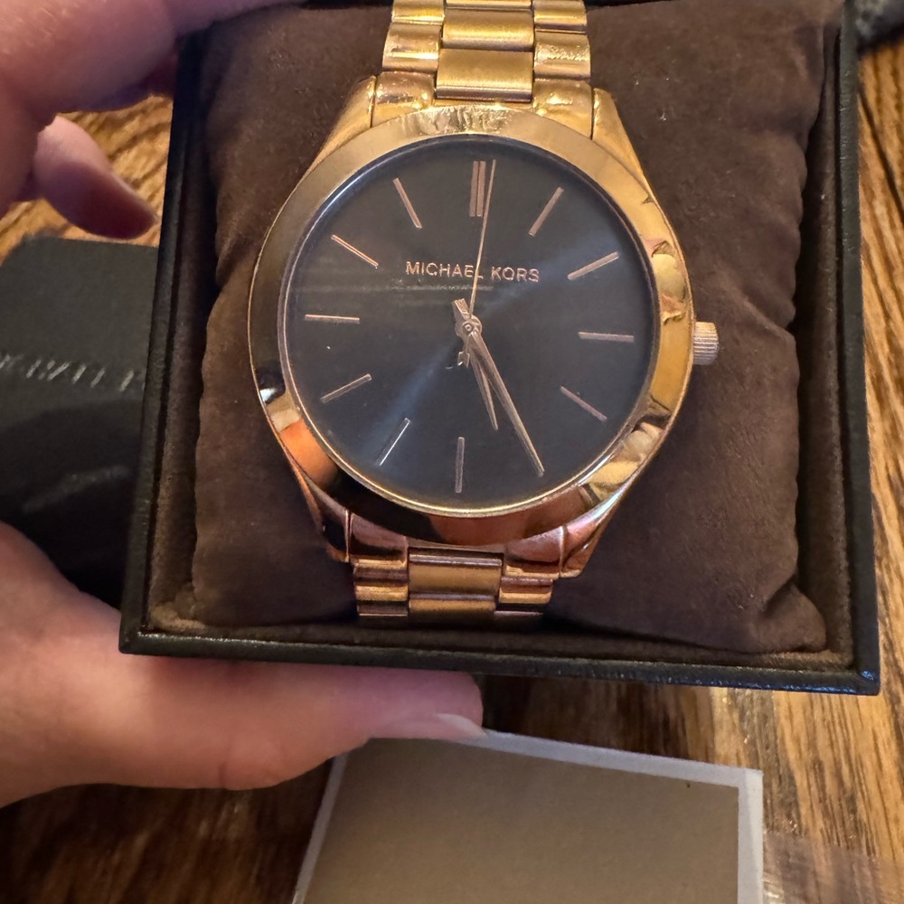Michael Kors Rose Gold and Black Women’s Watch